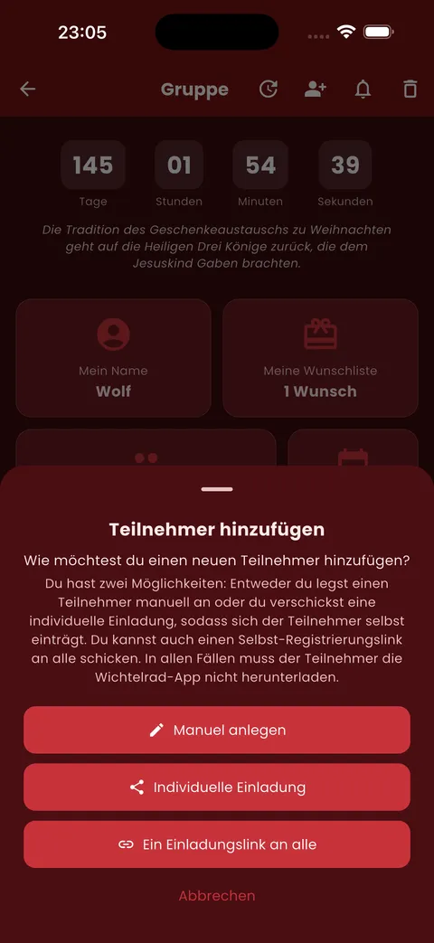 Teilnehmer einladen