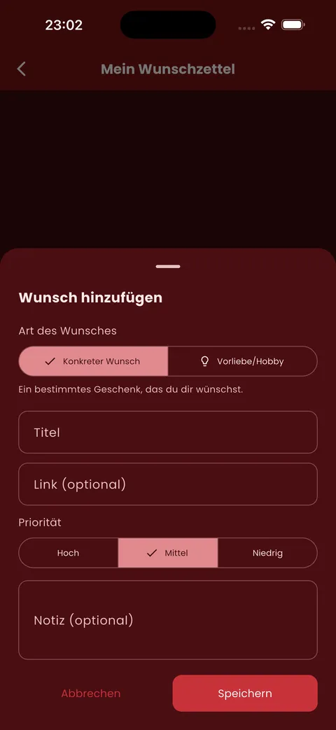 Wunschzettel mit Prioritäten